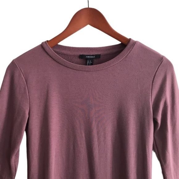Forever 21 Sweater Sweatshirt Dress In Plum Size XS - Picture 3 of 4